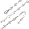 5.5MM 304 Stainless Steel Flower Link Chain Necklaces NJEW-P346-01P-4