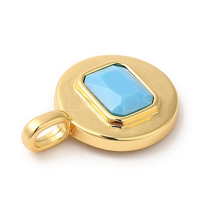 Brass with Cubic Zirconia Pendants KK-K339-01G-05-1