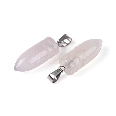 Natural Grey Agate Pendants G-N349-16P-08-1