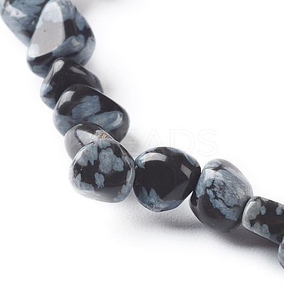 Natural Snowflake Obsidian Chip Beads Bracelet for Girl Women BJEW-JB06748-05-1