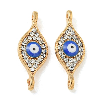 Alloy Blue Enamel Evil Eye Connector Charms ENAM-S003-03B-1