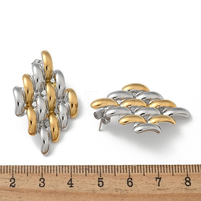 304 Stainless Steel Two Tone Stud Earrings for Women STAS-Z117-03GP-1