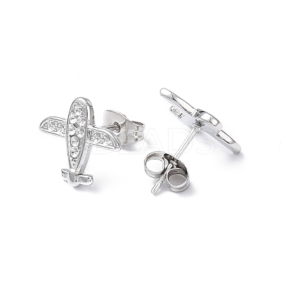 Non-Tarnish 304 Stainless Steel Plane Stud Earring Findings EJEW-I285-14P-1