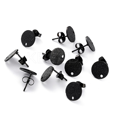 304 Stainless Steel Stud Earring Findings Ion Plating(IP) STAS-O144-01B-B-1