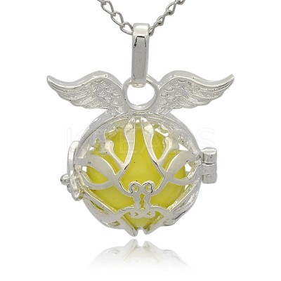 Silver Color Plated Brass Cage Pendants KK-J213-12S-1
