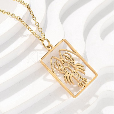 304 Stainless Steel Necklace LS-NJEW-D330-01G-04-1
