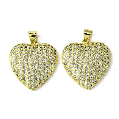 Eco-Friendly Brass Micro Pave Cubic Zirconia Pendants KK-A204-05G-1