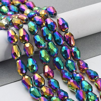 Electroplate Glass Bead Strands EGLA-R045-12x8mm-03-1