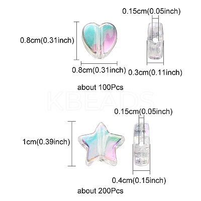 30OPcs 2 Style Eco-Friendly Transparent Acrylic Beads TACR-YW0001-71-1