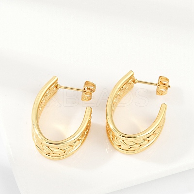 201 Stainless Steel Stud Earrings EJEW-Q026-21G-B-1