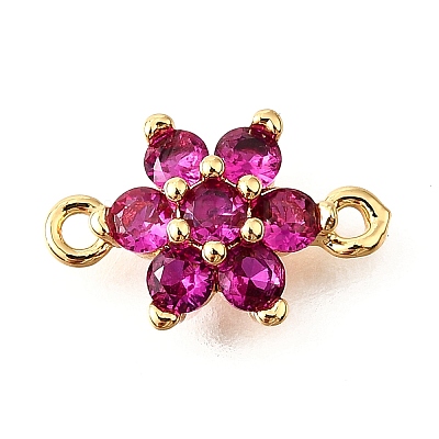 Brass Micro Pave Orchid Cubic Zirconia Links KK-D356-02A-G-1