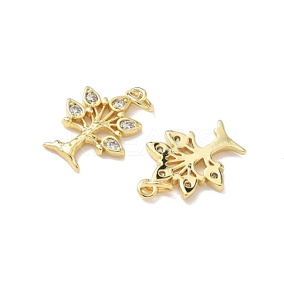 Brass & Clear Cubic Zirconia Pendants KK-G536-18G-1
