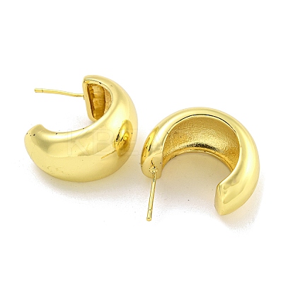 Rack Plating C-Shaped Brass Stud Earrings for Women EJEW-G410-55G-1