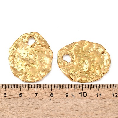 Hammered 304 Stainless Steel Pendants STAS-P424-04G-1