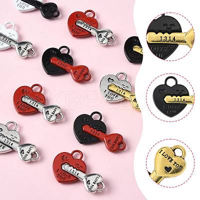 10 Sets Spray Painted Alloy Split Pendants FIND-FS0004-22-1