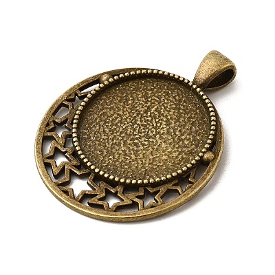 Tibetan Style Alloy Pendant Cabochon Settings PALLOY-J494-30AB-1