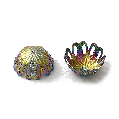 304 Stainless Steel Bead Caps STAS-P363-02B-MC-1
