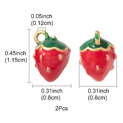 2Pcs Brass Enamel Charms KK-YW0001-80-1