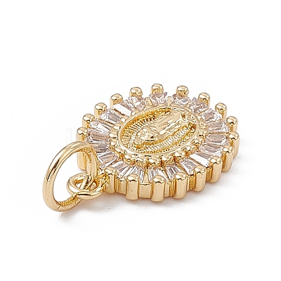 Rack Plating Brass Micro Pave Cubic Zirconia Pendants KK-G451-12G-1