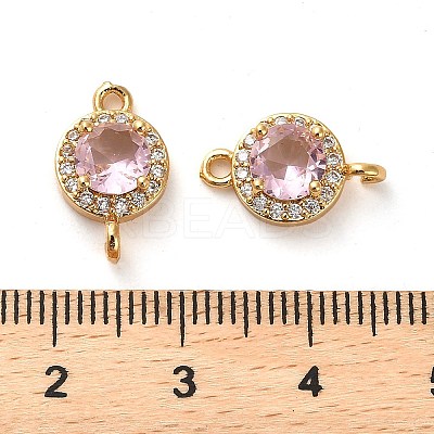 Brass Pave Cubic Zirconia Connector Charms X-KK-D093-09G-06-1