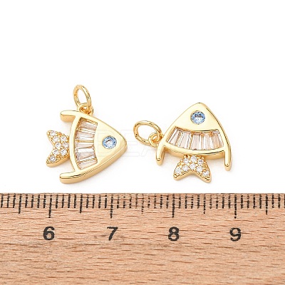 Brass Micro Pave Cubic Zirconia Pendants KK-D019-01B-G-1
