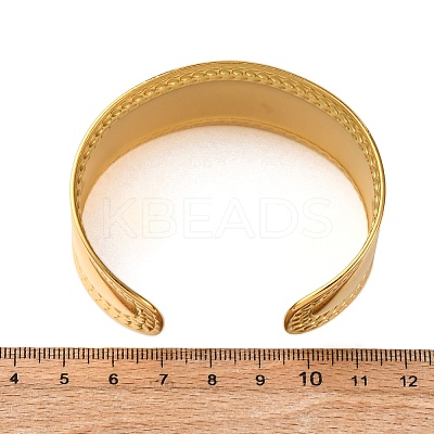 304 Stainless Steel Cuff Bangles for Women BJEW-G749-11G-1