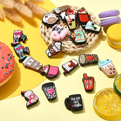 20Pcs 20 Styles Food Grade Silicone Focal Beads SIL-CJ0001-48-1