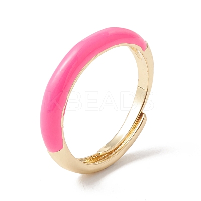 Enamel Adjustable Ring RJEW-F124-08-G-1