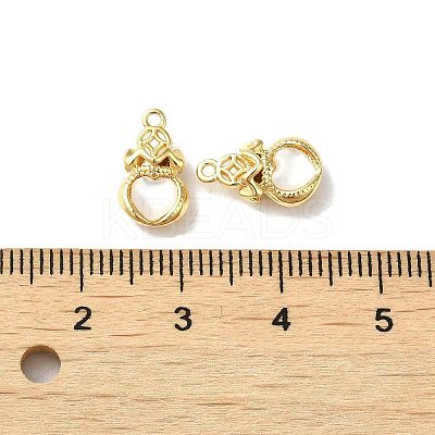 Brass Lucky Bag Heart Charms with Shell KK-B079-18G-1