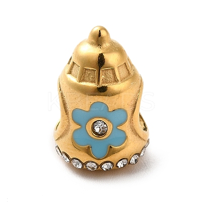 Ion Plating(IP) 304 Stainless Steel Enamel European Beads STAS-G308-24G-1