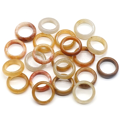 Natural Topaz Jade Plain Band Rings PW-WG25917-05-1