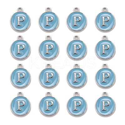 Platinum Plated Alloy Enamel Charms ENAM-S118-04P-P-1
