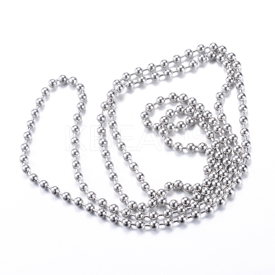Tarnish Resistant 304 Stainless Steel Ball Chains CHS-R010-34-1
