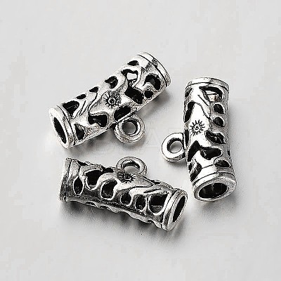 Tibetan Style Alloy Hollow Tube Bail Beads Tube Bails LS-X-TIBEB-O004-46-1