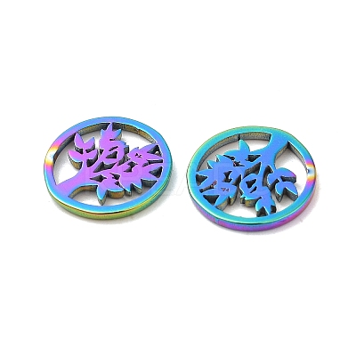304 Stainless Steel Tree of Life Charms STAS-H214-21RC-1