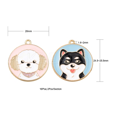 16Pcs 8 Style Eco-Friendly Alloy Enamel Pendants ENAM-FS0001-15-1