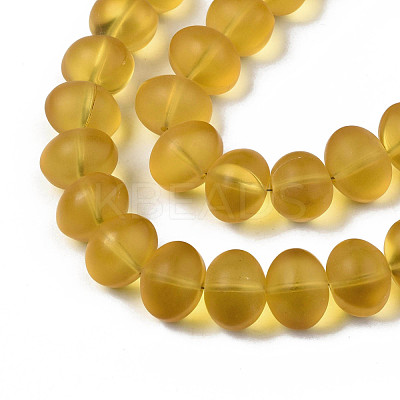 Transparent Frosted Glass Beads Strands FGLA-S001-03-1