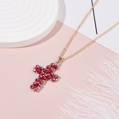 Sparkling Cross Pendant Necklace for Women X1-NJEW-TA00015-1