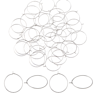 200pcs 316 Surgical Stainless Steel Hoop Earring Findings STAS-HS0001-26D-1