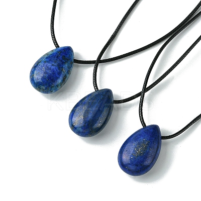 Natural & Synthetic Gemstone Pendant Necklaces NJEW-C046-02-1