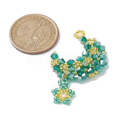 Imitation Austrian Crystal 5301 Glass & TOHO Round Seed Beaded Pendant PALLOY-MZ00179-03-1