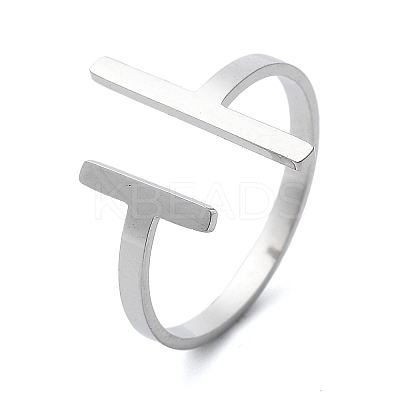 304 Stainless Steel Open Cuff Rings for Women RJEW-S395-02P-1