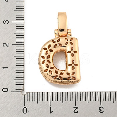 Brass Micro Pave Clear Cubic Zirconia Pendants KK-B099-01G-D-1