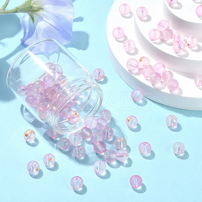 100Pcs Frosted Baking Paint Glass Beads DGLA-YW0001-36C-1