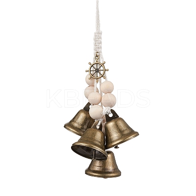 Iron Bell Pendant Decoration HJEW-JM02257-1
