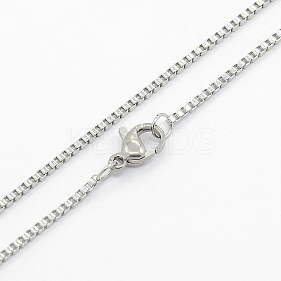 Tarnish Resistant Unisex 304 Stainless Steel Box Chain Necklaces STAS-O037-71P-1
