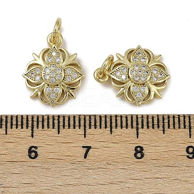 Brass Micro Pave Cubic Zirconia Pendants KK-I358-063G-L-1