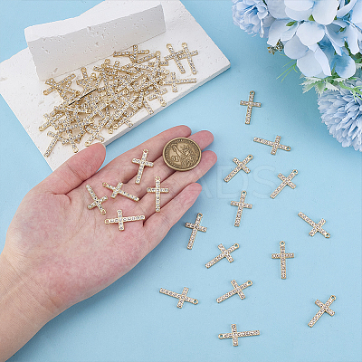 50Pcs Alloy Rhinestone Pendants FIND-ME0002-13G-1
