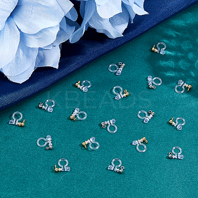 28Pcs 2 Colors 201 Stainless Steel Clip-on Earring Settings STAS-DC0016-90-1