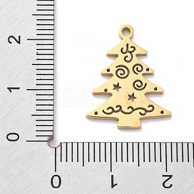 Christmas Theme 304 Stainless Steel Pendants STAS-R003-04G-03-1